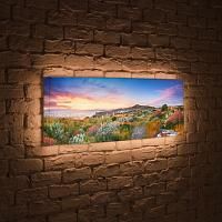 Купить Лайтбокс панорамный Цветы на закате 45x135-p002