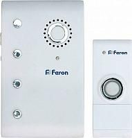 Купить Звонок дверной беспроводной Feron Е-367  Электрический 35 мелодий белый с питанием от батареек