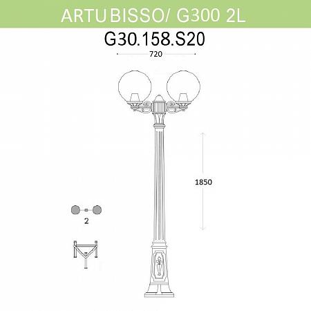 Купить Уличный фонарь Fumagalli Artu Bisso/G300 2L G30.158.S20.BZE27