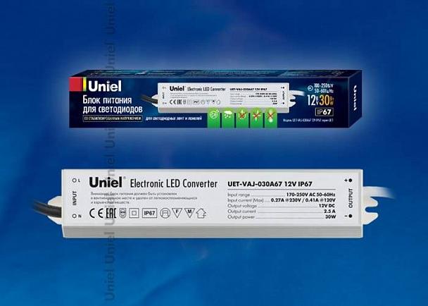 Купить Блок питания для светодиодов Uniel (10587) 30W IP67 UET-VAJ-030A67